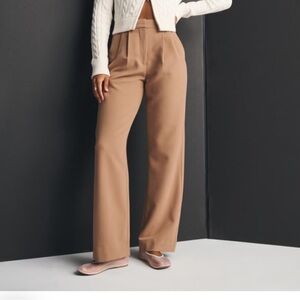 Abercrombie & Fitch Sloane Tailored Pants Trousers Wide Leg Brown Tan 33 16